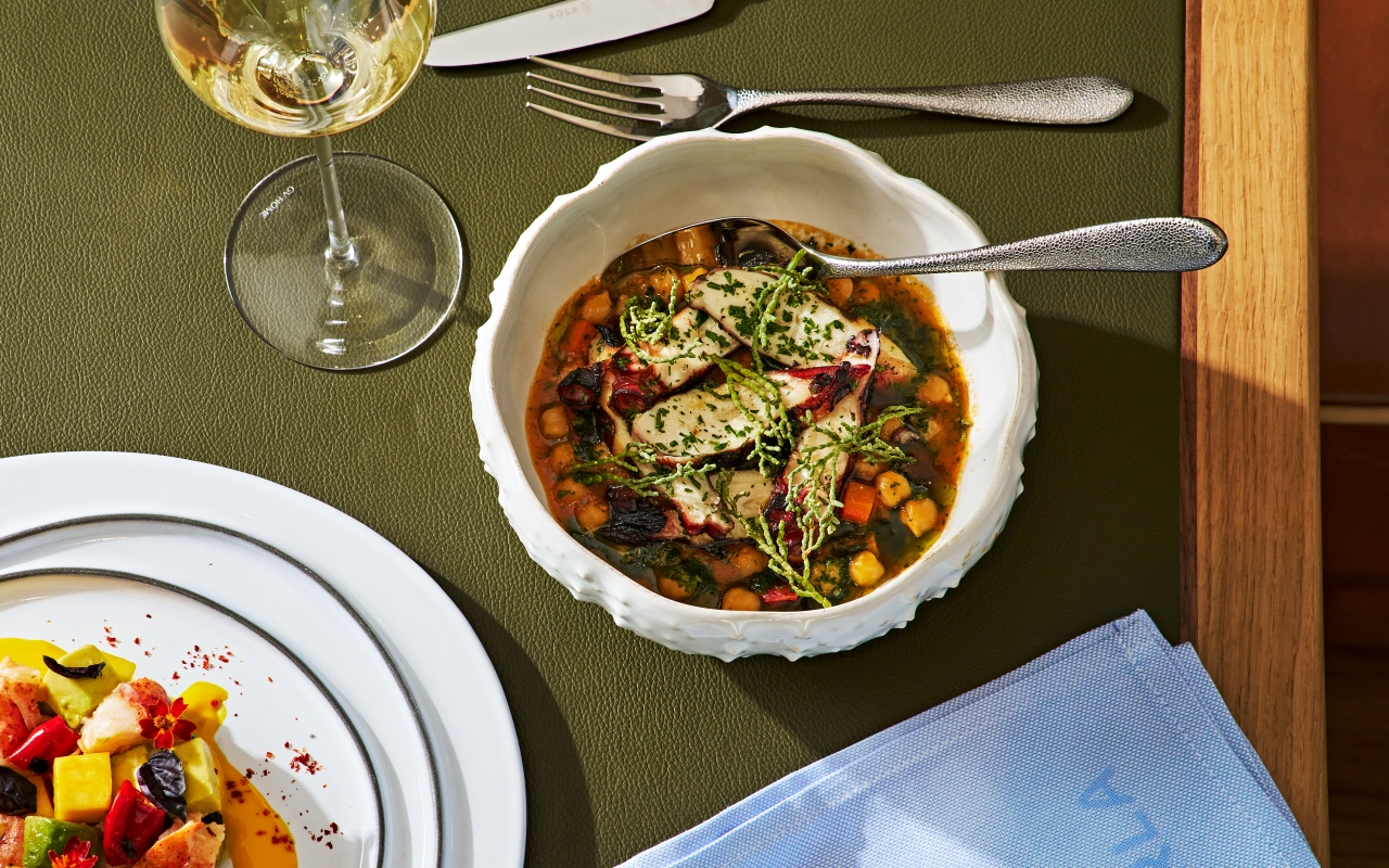 Charcoal-grilled octopus