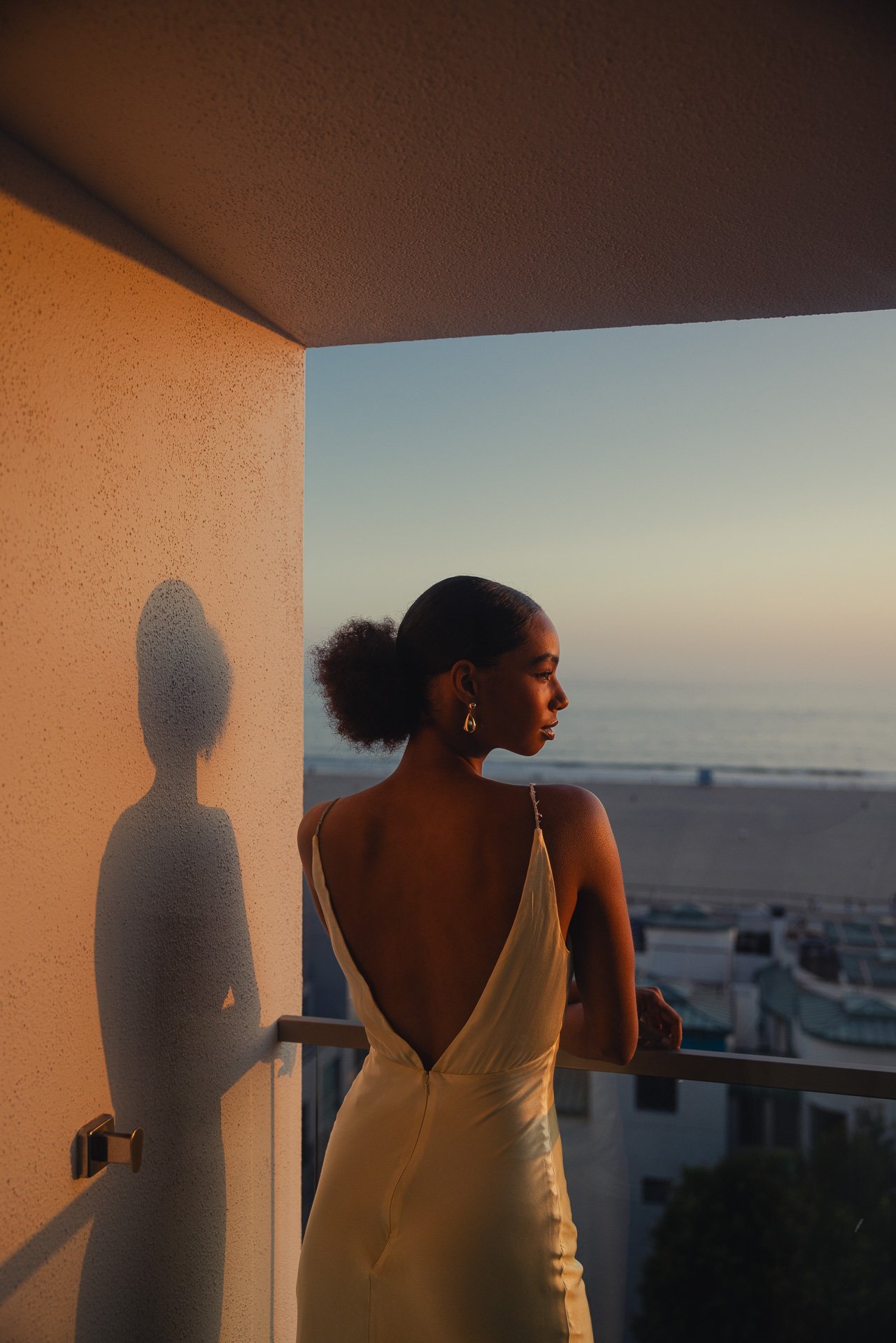 Regent Santa Monica Guest on a balcony