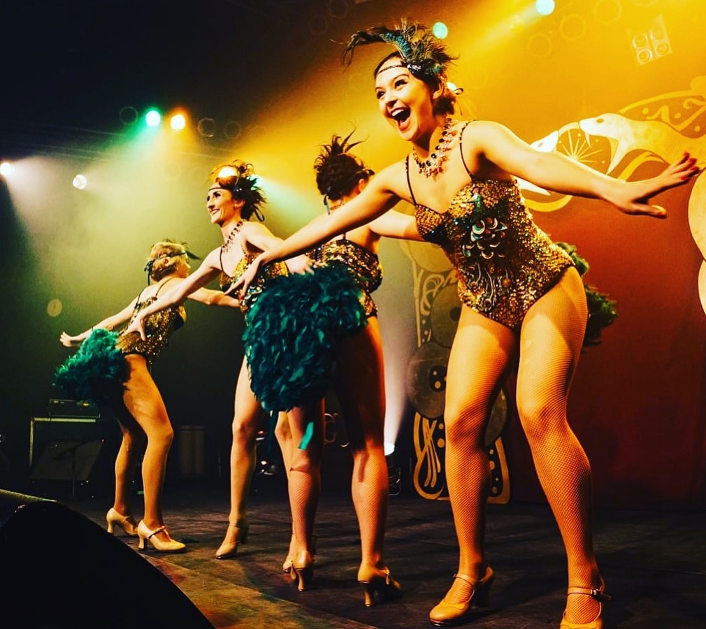 Can Can Dancers at Regent Santa Monica Beach show; Satin Dollz New Years Performance at Regent Santa Monica